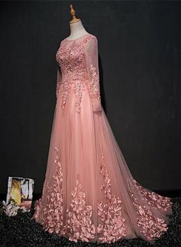 Picture of High Quality Tulle Party Dresses with Lace Applique, Long Prom Gown